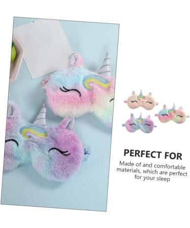 FRCOLOR Unicorn Eye Patch Sleeping Masks - Cute Cartoon Eye Masks for Kids | 3pcs Portable Plush Sleep Masks - Buy Online on GoSupps.com