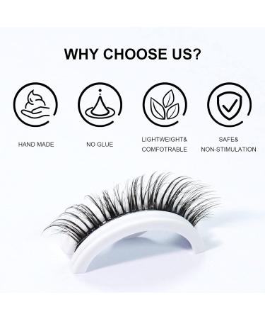 Self Adhesive Eyelashes - No Glue No Eyeliner Reusable Natural Look Lashes (3 Pairs) - Lightweight & Portable - Buy Online on GoSupps.com