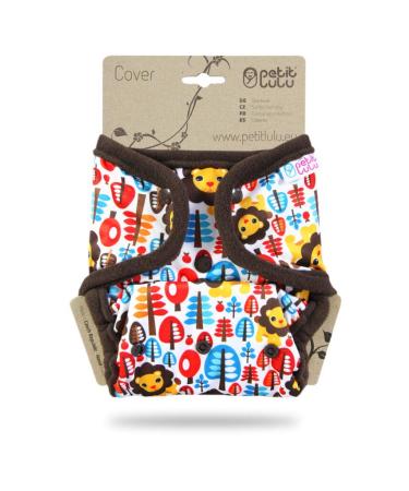 Petit lulu size 2 powy overpants (5-16 kg) |Pint buttons |One size diapers |Baby diaper pants |Washable & waterproof |Fleet diapers |Made in EU (jungle king)