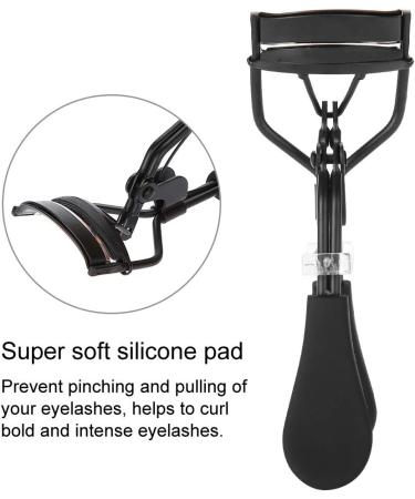 Stainless Steel Eyelash Curler with Built in Comb Pinch Eyelash Curler Silicone Ring Pad Eye Lash Curling Tool Suitable for Any Eye Shapes and Sizes with Silicone Pads(A) - Buy Online on GoSupps.com