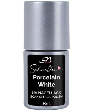 SN Fastac Porcelain White UV Nail Polish - Vegan Gel Polish Milky Shellac Color HEMA Free - 10ml (1 Pack) for French Manicure - Buy Online on GoSupps.com