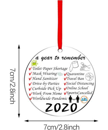 2020 Year of Quarantine Christmas Tree Ornament - Double-Sided Printed Acrylic Decoration for Family & Friends - Buy Online on GoSupps.com