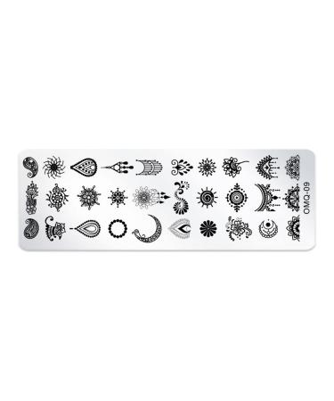 1 Set Image Stencils Flowers Geometry Cartoon Pattern Image Stencil Sponge Pen Stencil Nail Stamping Plates (style09)
