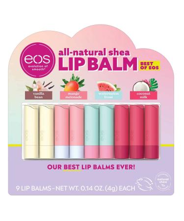 Evolution of Smooth eos Best of eos Lip Balm, 9 Sticks 0.14 Ounce (Pack of 9)