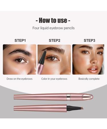 Magic Eyebrow Pencil 4-Tipped Precise Brow Pen 3D Waterproof Microblading Eyebrow Pencil Contouring Pen Waterproof Natural Fine Stroke Magic Eyebrow Pencil for Women and Gril (Light Brown) - Buy Online on GoSupps.com