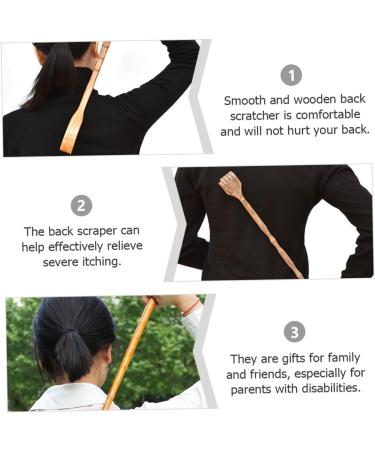 Frcolor Long Handle Back Scratcher - Foldable Wooden Massager for Itching Relief Scratchy Tool for Comfortable Tickling - International Shipping Available - Buy Online on GoSupps.com