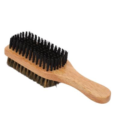 Double-Sided Beard Brush with Wooden Handle | Premium Shaving & Facial Hair Comb for Men - Buy Online on GoSupps.com