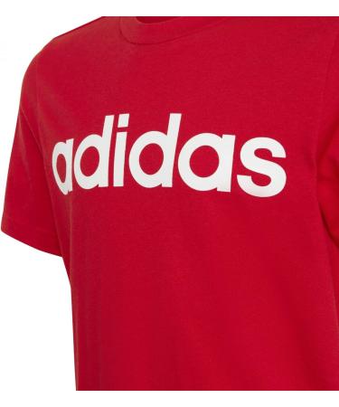 adidas Unisex Kids U Lin Tee T-Shirt (Short Sleeve) 164 - Better Scarlet/White | Shop Internationally for Quality Kids Apparel - Buy Online on GoSupps.com
