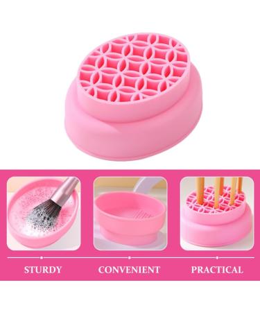 PATKAW Makeup Brush Cleaner Bowl Silicone Makeup Brush Cleaner Mat Scrubber with Brush Drying Holder Cosmetic Cleaning Tool Organizer for Powder Puffs Sponges - Buy Online on GoSupps.com