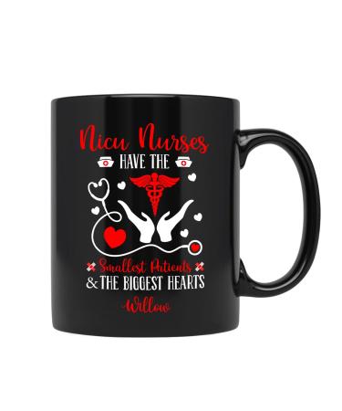 Nicu Nurse Have The Smallest Patients Mugs Personalized Name Neonatal Nurse Cups Neonatal Nurse Stethoscope Coffee Mug Custom RN Nurse Gift For Medical Student White Ceramic Mug 11oz 15oz Nicu Nurse Have The Smallest Patients Black Mug