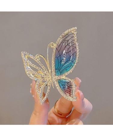 Butterfly Women Fashion Rhinestone Metal Hair Claw Sparkly Hold Barrettes Non-Slip Strong Hair Accessories - Buy Online on GoSupps.com