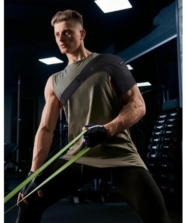 Komoko Shoulder Brace - Rotator Cuff Support Adjustable Arm Sling for Pain Relief & Compression - Fits Left & Right Arm for Men & Women - Buy Online on GoSupps.com