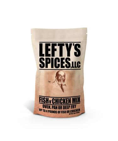 Lefty's Original Fish N' Chicken Mix | Air Fry and Oven Baked Seasoned Coating Mix for Fish, Chicken, Pork Chops, Shrimp and Vegetables | 16 oz.