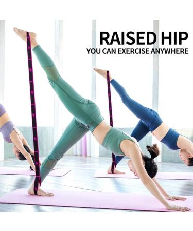 2 Pieces Yoga Stretch Belt & Resistance Bands - Adjustable Fitness Exercise Ribbons for Dance Gymnastics & Training (Pink & Yellow) - Buy Online on GoSupps.com
