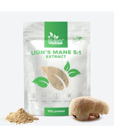 Lions Mane Powder 100g high -dose - pure Hericium erinacus supplementary - lion mane mushroom for brain and concentration - from Raw Powders 100 g (1 Pack)