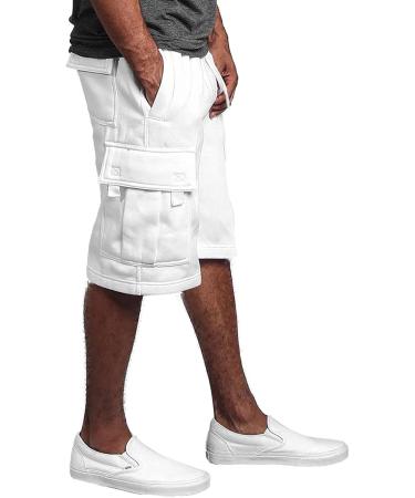 Men's Summer Cargo Shorts | Ronony Slim Fit Jogger & Chino Shorts | Outdoor Leisure Pants | Lightweight Stretch Trousers in White - Size XXL - Buy Online on GoSupps.com