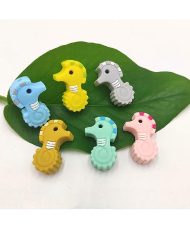 Mini Cute Silicone Hippocampus Beads for DIY Mom Necklace Making - 6pcs (Mix Color) - Buy Online on GoSupps.com