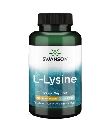 Swanson Amino Acid Free-Form L-Lysine 500 Milligrams 100 Capsules - Buy Online on GoSupps.com