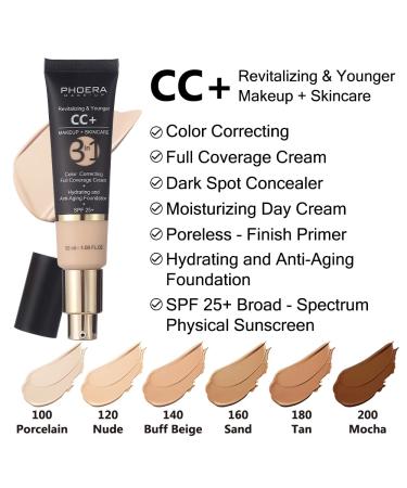 KIMIEYE Matte CC Cream SPF 25 Tinted Moisturizer & Color Correcting Foundation - 1.08 oz (120 Nude) - Buy Online on GoSupps.com