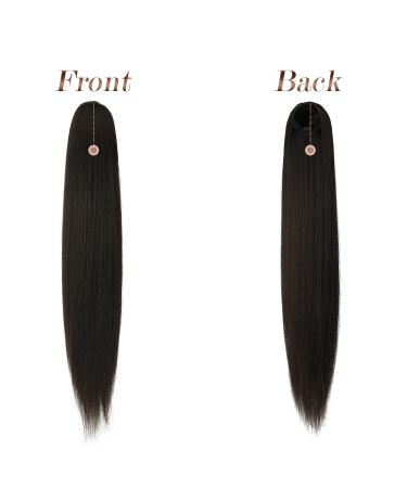 Buy Fine Ponytail Extensions - Long Straight Drawstring Braid Hair Extensions 70cm Darkest Brown for Women - Buy Online on GoSupps.com