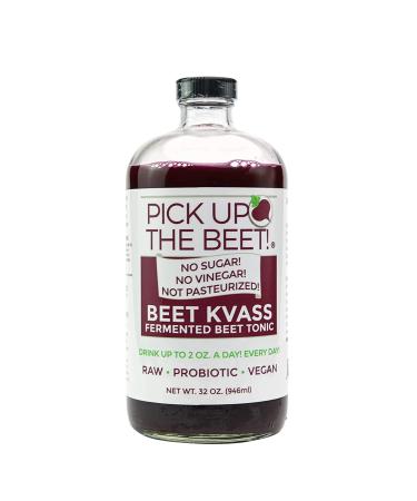 Pick Up The Beet Juice Kvass - Nitric Oxide Tonic With Live Cultures, Supports Improved Circulation, Blood Pressure and Gut Health, May Reduce Sugar Cravings - 32 ounce, 1 Bottle 32 Ounce (Pack of 1)