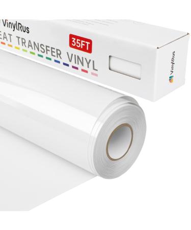 VinylRus Heat Transfer Vinyl-12 x 35ft White Iron on Vinyl Roll for Shirts, HTV Vinyl for Silhouette Cameo, Cricut, Easy to Cut & Weed - Buy Online on GoSupps.com