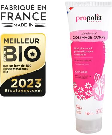 PROPOLIA - Organic - Exfoliating Body Scrub - Moisturizing - Melting texture - All skin types - Honey Aloe Vera & Almond Shells - Made in France - 150 ml - Buy Online on GoSupps.com