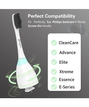 Charcoal Whitening Toothbrush Heads for Philips Sonicare E-Series - Replacement Brush Head for Essence Electric Toothbrush - Sonic Care Compatible - Buy Online on GoSupps.com