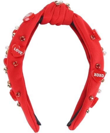 Rhinestone Knotted Jeweled Headband Elegant Rhinestone Hair Band Ornament for Bridal Shower (Red) - Buy Online on GoSupps.com