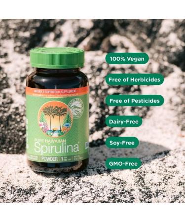 Pure Hawaiian Spirulina - 1000 mg Tablets 180 Count - Vegan Hawaiian Grown Superfood 180 count (Pack of 1) - Buy Online on GoSupps.com