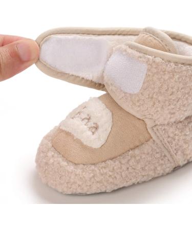 MASOCIO Baby Sheep Booties - Soft Sole Crib Pram Prewalker Warm Boots (6-12 Months, Khaki) - Buy Online on GoSupps.com