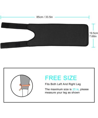 Supregear Adjustable Thigh Brace Support | Neoprene Compression Sleeve for Hamstring & Quad | Muscle Injury Recovery for Men & Women - Black - Buy Online on GoSupps.com