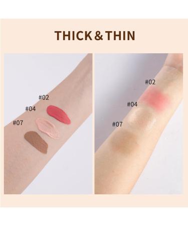 Liquid Contour Liquid Highlighter Liquid Blush with Face Brush Long Lasting Smooth Lightweight Smudge Proof Contour+Blush+ Highlighter 2#+4#+7# 3.33 ml (Pack of 3) - Buy Online on GoSupps.com