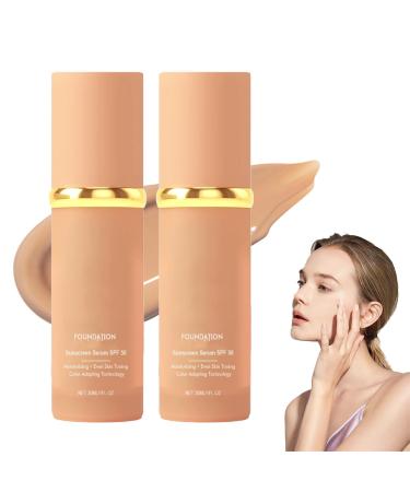 CQZQZC 4 in 1 Liquid Foundation, Color Changing Foundation, Full Coverage Moisturizing Concealer Foundation, Flawless Foundation, Waterproof and Long Lasting, Anti-Sebum