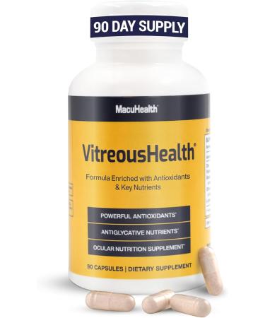 Macuhealth VitreousHealth Evidence Based Eye Supplement for Floaters - Eye Supplements for Adults - 90 Eye Vitamin Capsules - Reduce Eye Floater Symptoms - 3 Month Supply - Buy Online on GoSupps.com