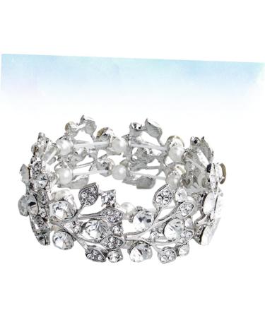 JE COMPRIS Tennis Bracelet - Diamond & Pearl Open Bangle | Elegant Crystal Hand Jewelry & Accessories for Brides - International Shipping - Buy Online on GoSupps.com