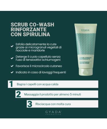 Strengthening CoWash Scrub with Spirulina | Cleansing & Exfoliating | Plant Microgranules of Hazelnuts & Almonds | Gentle Wash with Oat & Ginseng | 200ml - International Shipping - Buy Online on GoSupps.com