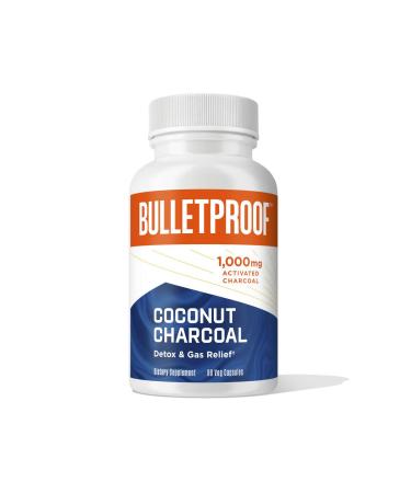 BulletProof Coconut Charcoal Detox & Gas Relief 1000 mg 90 Veg Capsules