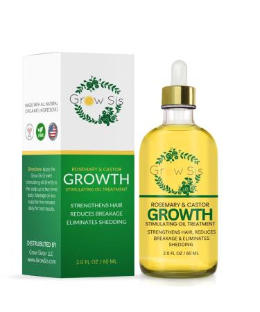 Rosemary and Black Caster Oil Natural Hair Growth Serum made with Pure Organic Oils | Breakage and Dry Scalp Fast Results safe for all hair types 2.0 fl oz