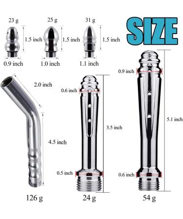 Shower Anal Shower Kit - 3 Shower Heads 59 Inch Hose & Enema Syringe Set for Men & Women - Silver - Buy Online on GoSupps.com