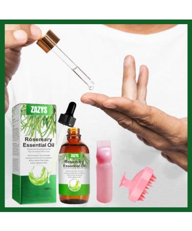 Rosemary Oil For Hair Growth (UK Company) Organic Rosemary Oil With Applicator Bottle - Buy Online on GoSupps.com