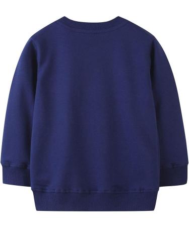 Girls Cotton Sweatshirt | Long Sleeve Pullover Top | Toddler Clothes Ages 1-12 | Blue | 7-8 Years - Buy Online on GoSupps.com