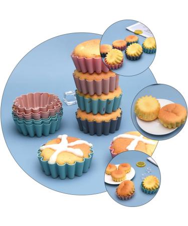 Alipis 24 Pcs Silicone Muffin Cup Packing Paper Silicone Baking Cup Mini Baking Gadgets Pudding Cake Stand 7.5X6.3CMx2pcs Assorted Colorx2pcs - Buy Online on GoSupps.com
