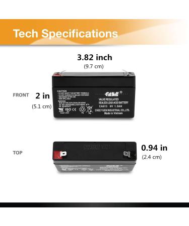 Casil 6V 1.3Ah Replacement Battery for GE 600-1054-95R Simon XT - International Shipping Available - Buy Online on GoSupps.com
