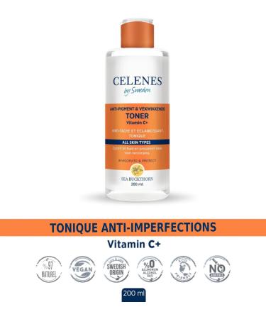 Celenes by Sweden Sea Buckthorn Facial Toner Anti-Pore & Brightening Face Toner 200ml - Vitamin C Niacinamide Face Lotion All Skin Types Including Oily-Combination Paraben-Alcohol Free - Buy Online on GoSupps.com