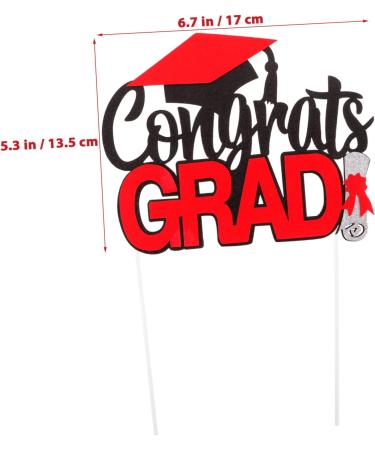 16 pcs Graduation row grad cake topper graduation cake insert 2023 cake toppers Graduation Decorations Class of 2023 Grad Picks snacking cakes cupcake topper appetizer mini Paper Redx4pcs 14X7.5CMx4pcs - Buy Online on GoSupps.com