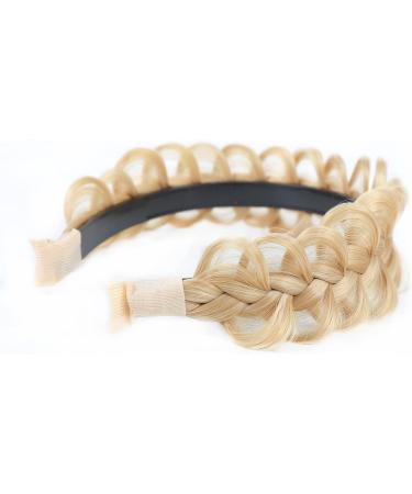 vowyore Synthetic Hair Braided Headband Wide Chunky Plaited Braids Hairband Elastic Stretch Hairpiece Ponytail Hair Hoop for Women Girl Headdress A-27613 - Buy Online on GoSupps.com