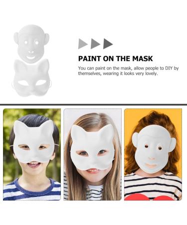 DIY Animal Masks - 2 Pack Cat Monkey & Fox Masks for Cosplay & Christmas | Paintable Masquerade Accessories - Buy Online on GoSupps.com