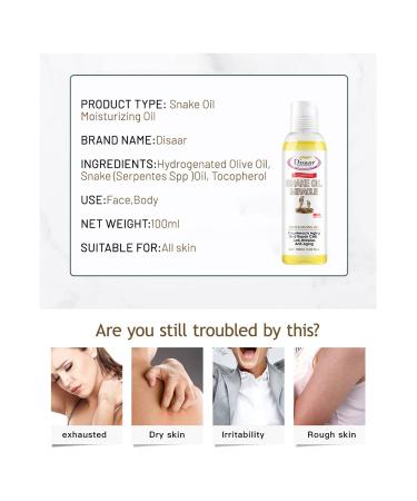 DISAAR Beauty Snake Moisturizing Oil Anti-Aging Anti-Wrinkles Repair Cells Replenish Easy Absorbs 100ml/3.03fl.oz - Buy Online on GoSupps.com