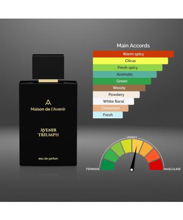 Maison de l'Avenir Avenir Triumph - Citrus Spicy - with notes of Grapefruit Mint Jasmine Violet and Amber- Unisex - Cologne for Men - Perfume for Women - Long Lasting - Fine Niche Fragrance - Buy Online on GoSupps.com